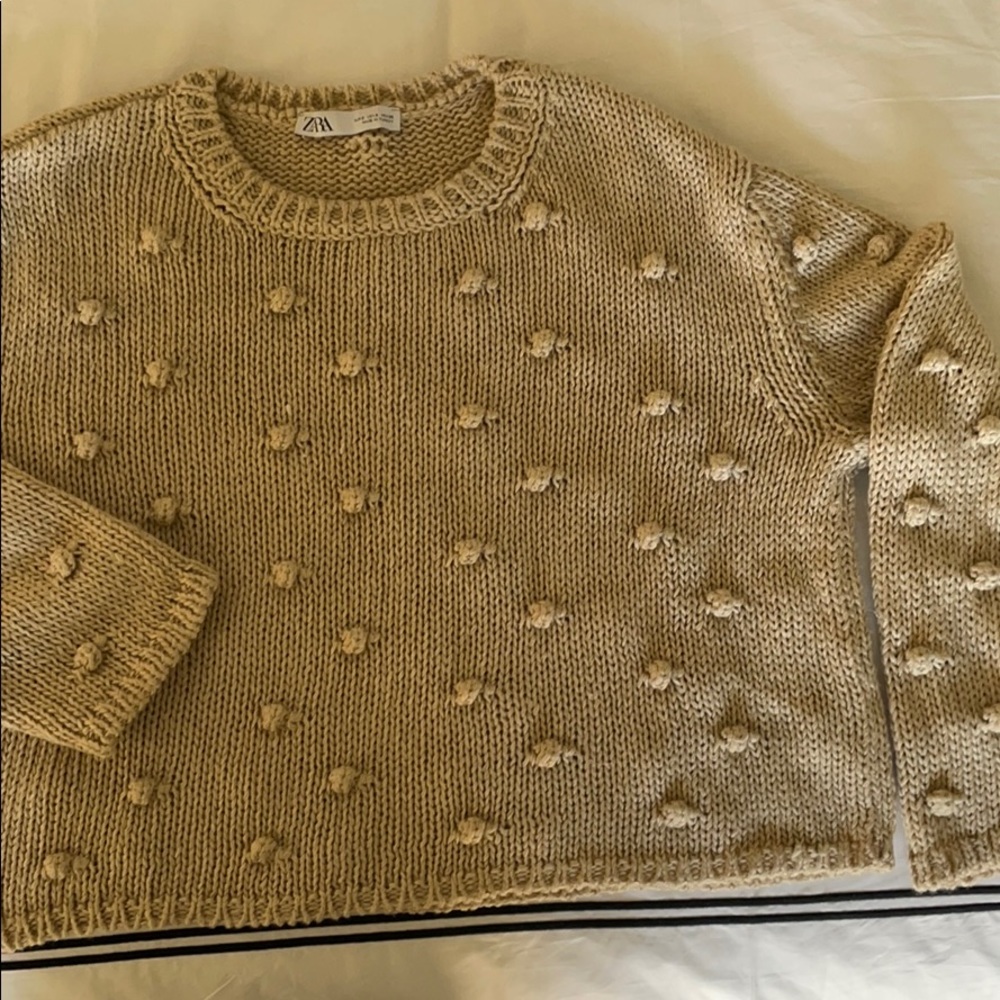 Zara slouchy tan beige sweater